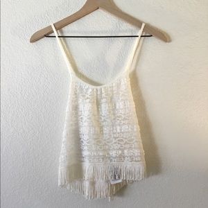 Hollister halter top with fringe NWT